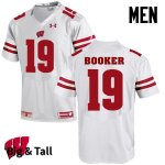 Men's Wisconsin Badgers NCAA #19 Titus Booker White Authentic Under Armour Big & Tall Stitched College Football Jersey XX31D27NK